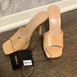 Forever 21 Nude Heeled Mules